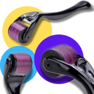 Derma Roller 540 Agulhas para Crescimento Capilar e Barba | Tratamento de Falhas, Cicatrizes, Rugas e Manchas | Estimula Colágeno e Renovação da Pele | Uso Facial e Capilar