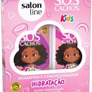 Salon Line, Kit Shampoo e Condicionador, S.O.S Cachos Kids, Hidratação, Vegano - Para Cabelos Ondulados, Cacheados e Crespos, 2 Unidades