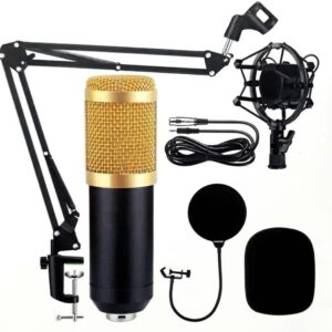 Kit Microfone Estúdio BM800 + Pop Filter + Aranha + Braço Articulado 813 - Lorben