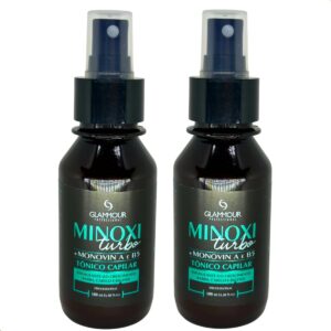 Minoxi Turbo 100ml Tônico Capilar kit 2uni Tratamento Antiqueda e Crescimento Cabelo Barba e Bigode