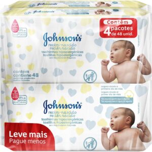 Johnson's Baby Lenços Umedecidos Recém Nascido, 192 Unidades