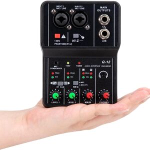 interface de audio，Placa de som profissional de canal duplo com USB 2.0 de alta velocidade, função de monitor para estúdio/gravação musical/gravação