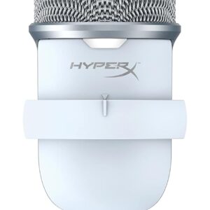 Microfone Condensador USB HyperX Solocast - Alta Resolução de 24 bits/96 kHz, Sensor de Toque-para-Silenciar com indicador de LED, Cardióide, para Streaming, Podcasts, Jogos, Branco (519T2AA)