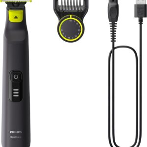 Aparador e raspador OneBlade Pro com 12 ajustes de corte, à prova d’água, Bivolt – QP6532/10 Philips